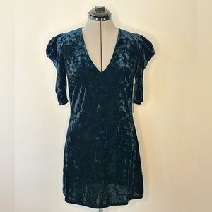 Forever 21 Contemporary - Velour Mini Dress - w/ sleeves - Dark Green - sz Large